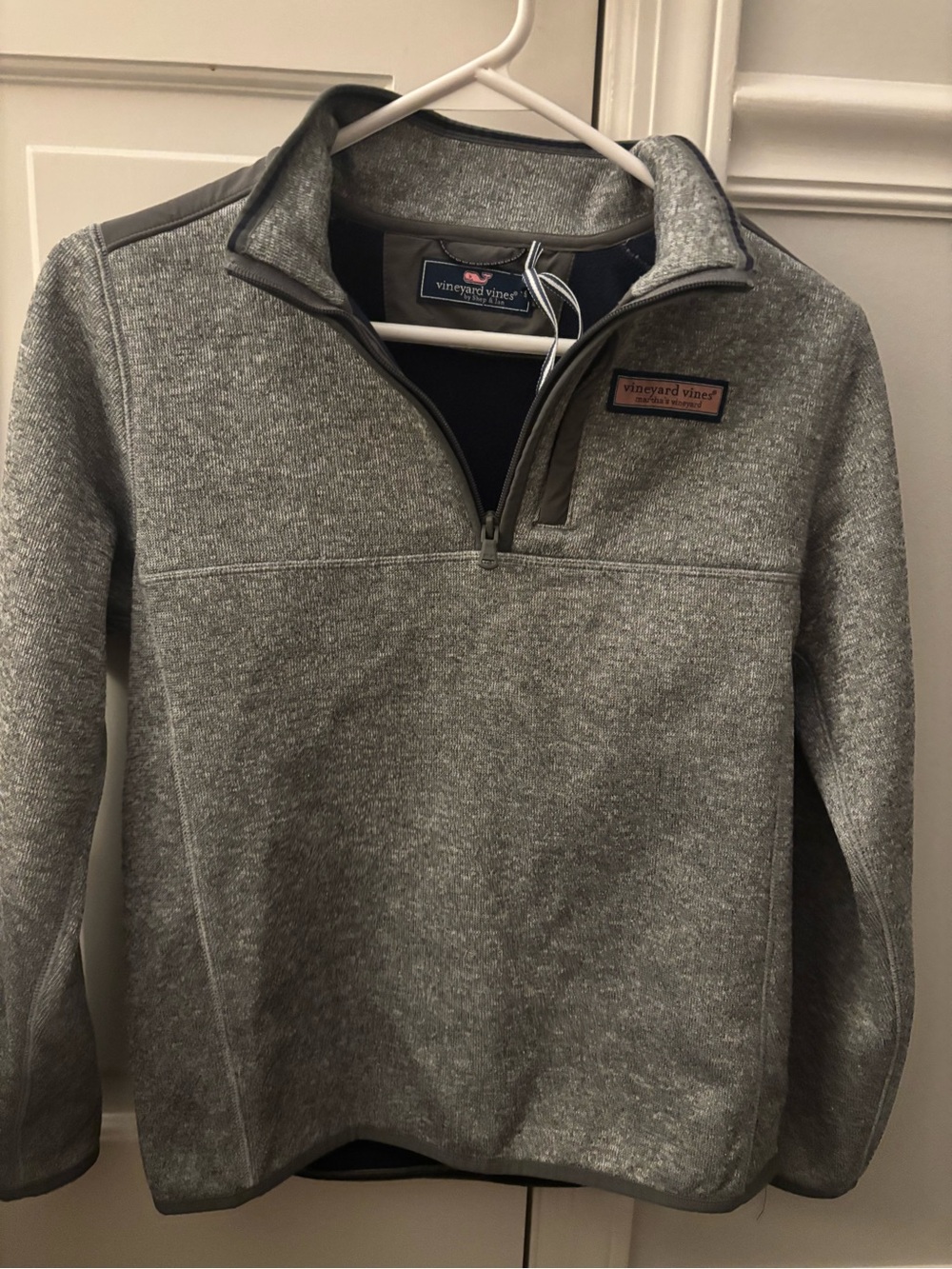 Vineyard Vines Boys Heather Gray Quarter-Zip Sweater